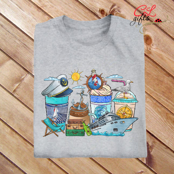 CRUISE VACATION COFFEE T SHIRT