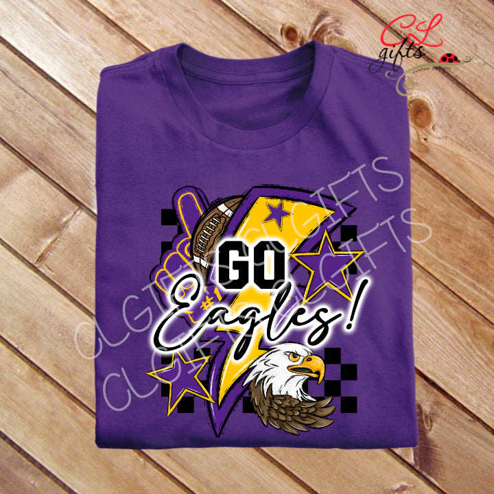 GO EAGLES MASCOT FOOTBALL T SHIRT