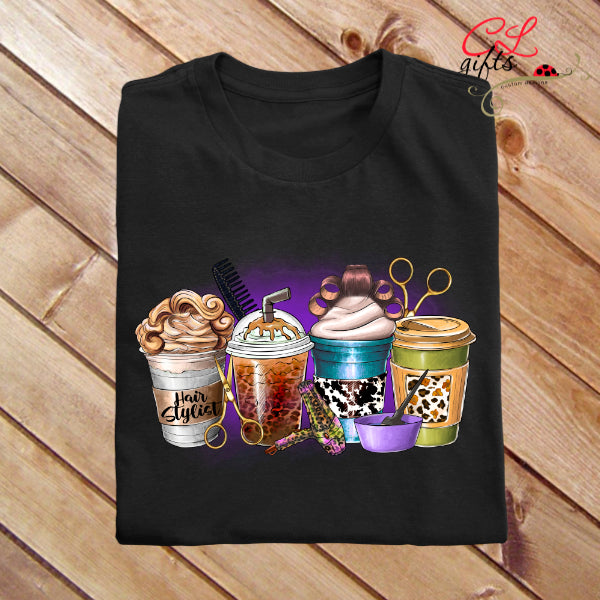 HAIR STYLIST DRINKS TSHIRT