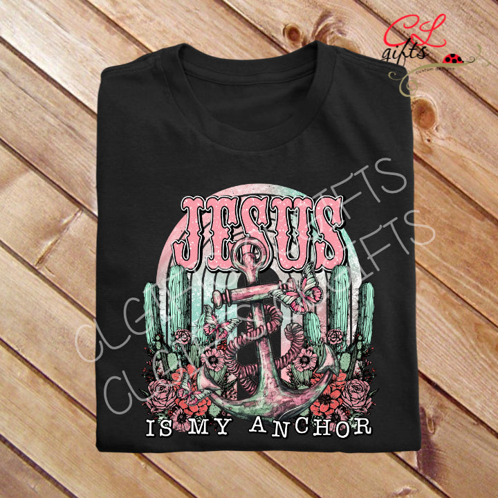 JESUS IS MY ANCHOR CACTUS CHRISTIAN TSHIRT