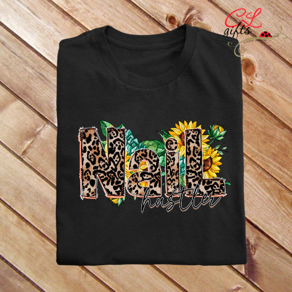 NAIL HUSTLER LEOPARD T SHIRT