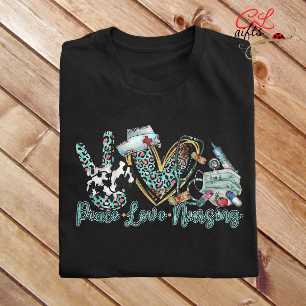 PEACE LOVE NURSING T SHIRT