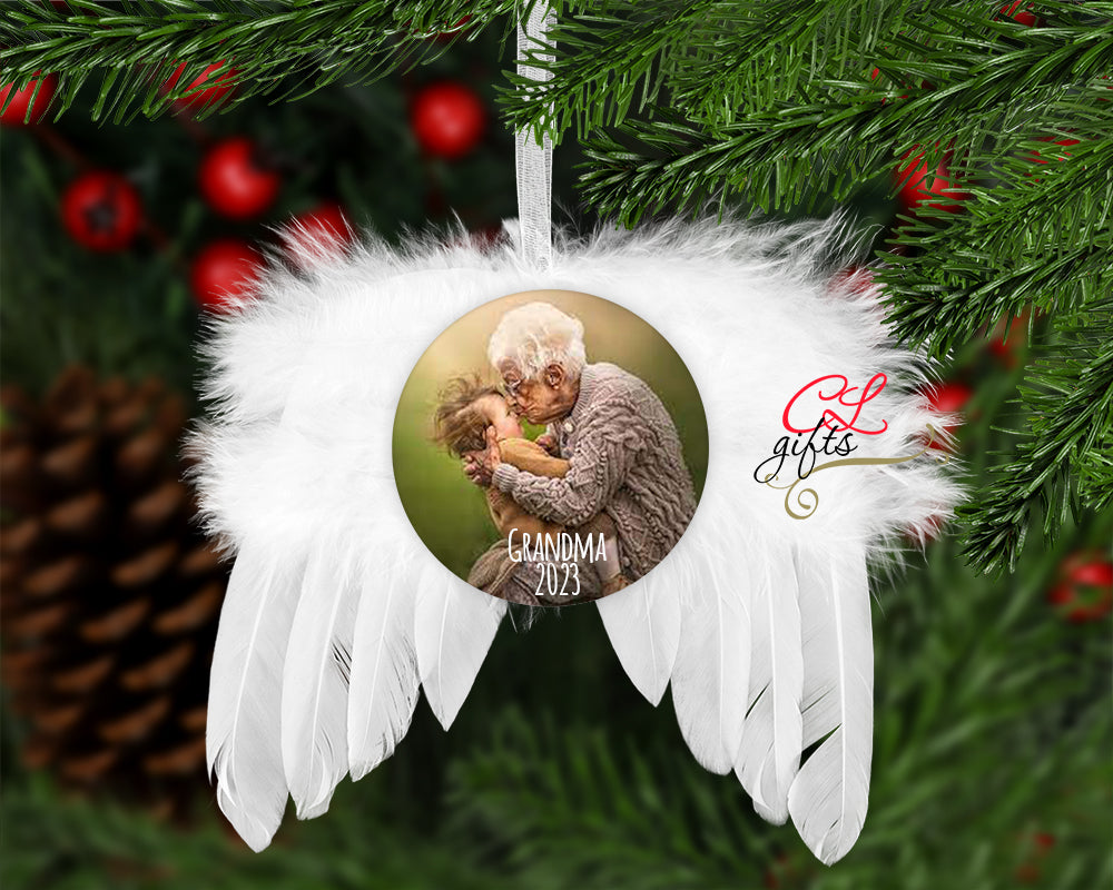 PERSONALIZED FEATHER ORNAMENT MEMORIAL