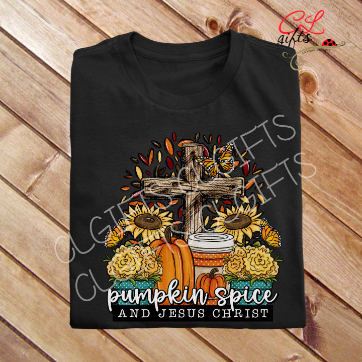 PUMPKIN SPICE AND JESUS CHRIST CHRISTIAN T SHIRT