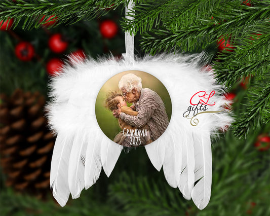 PERSONALIZED FEATHER ORNAMENT MEMORIAL